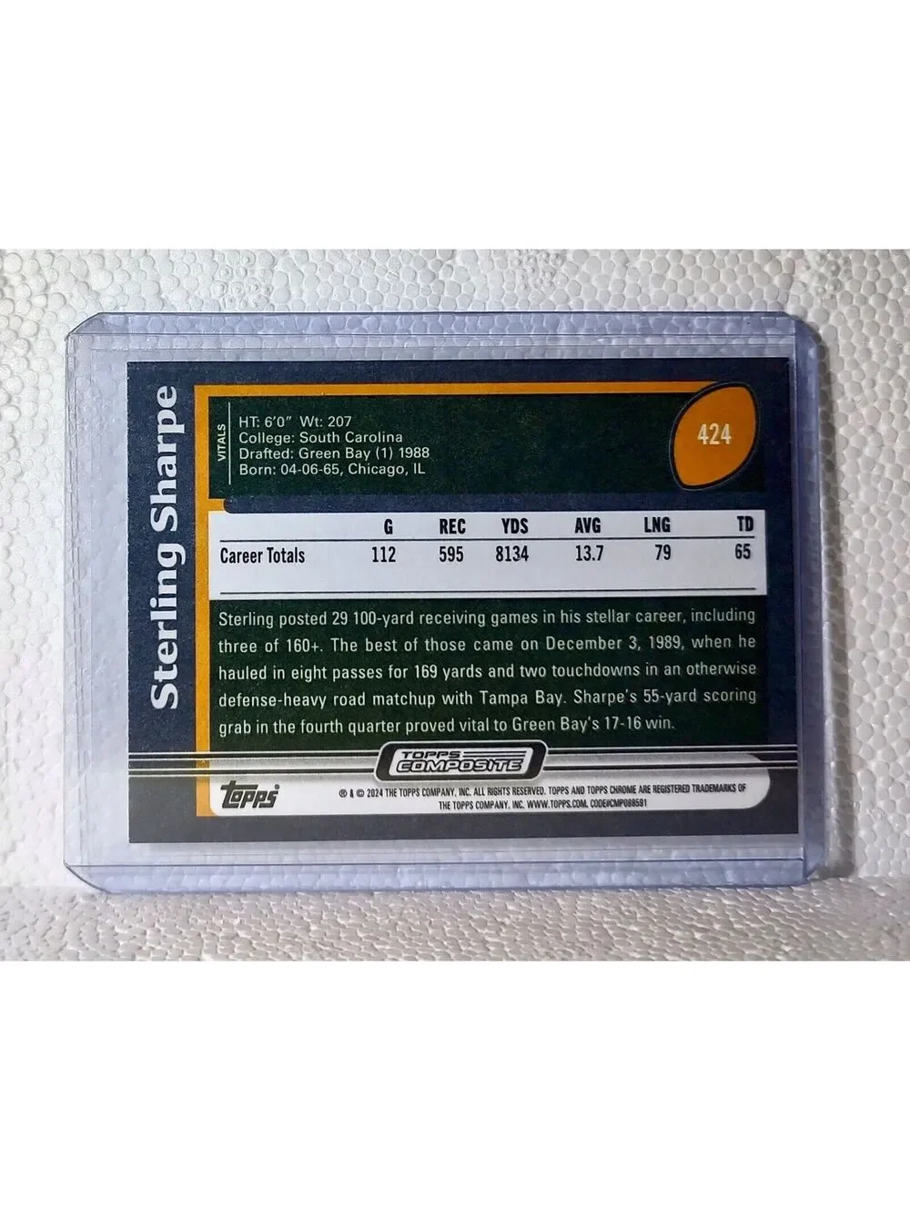2023 Sterling Sharpe Topps NFL #424 Composite Football Card Green Bay Packers
